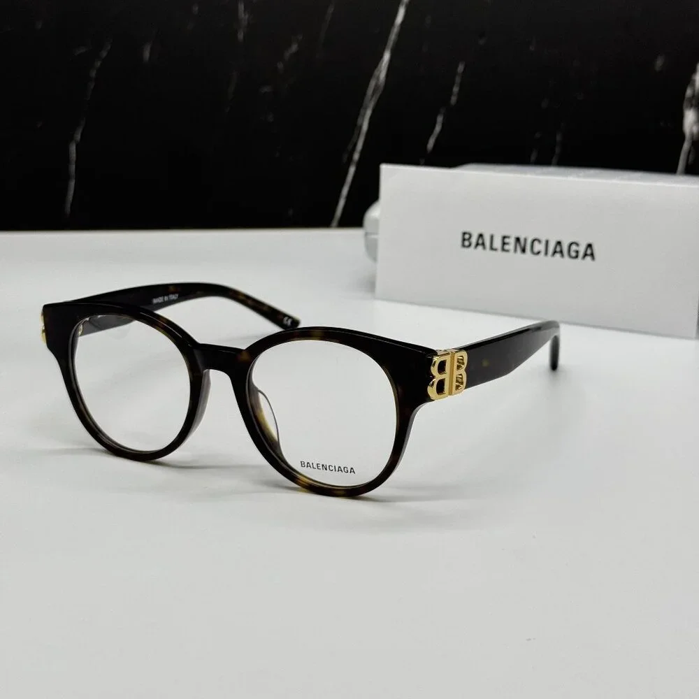 NEW BALENCIAGA BB0173O 002 ROUND HAVANA WOMEN EYEGLASSES BALENCIAGA